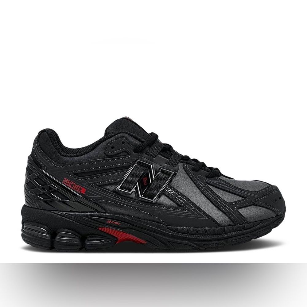 New Balance 1906R Kid’s Black Red Gray Running Athletic Sneakers Lace Up Low Top